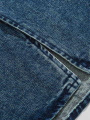 スタンドカラー ヴィンテージウォッシュデニムシャツ