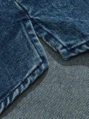 スタンドカラー ヴィンテージウォッシュデニムシャツ