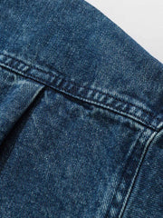 スタンドカラー ヴィンテージウォッシュデニムシャツ