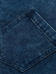 スタンドカラー ヴィンテージウォッシュデニムシャツ