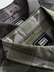 ヴィンテージチェック柄花柄シャツ