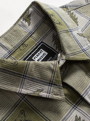 ヴィンテージチェック柄花柄シャツ