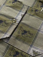 ヴィンテージチェック柄花柄シャツ