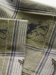 ヴィンテージチェック柄花柄シャツ