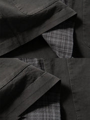 ノーカラーパネルレイヤードシャツ