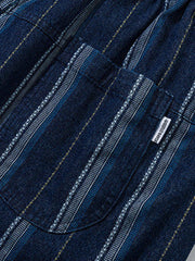 ウォッシュドストライプワイドショートパンツ