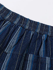 ウォッシュドストライプワイドショートパンツ