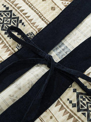 エスニックモチーフ着流し襟半袖シャツ