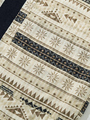 エスニックモチーフ着流し襟半袖シャツ