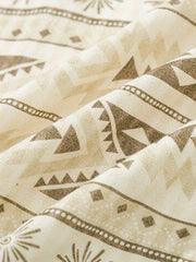 エスニックモチーフ着流し襟半袖シャツ