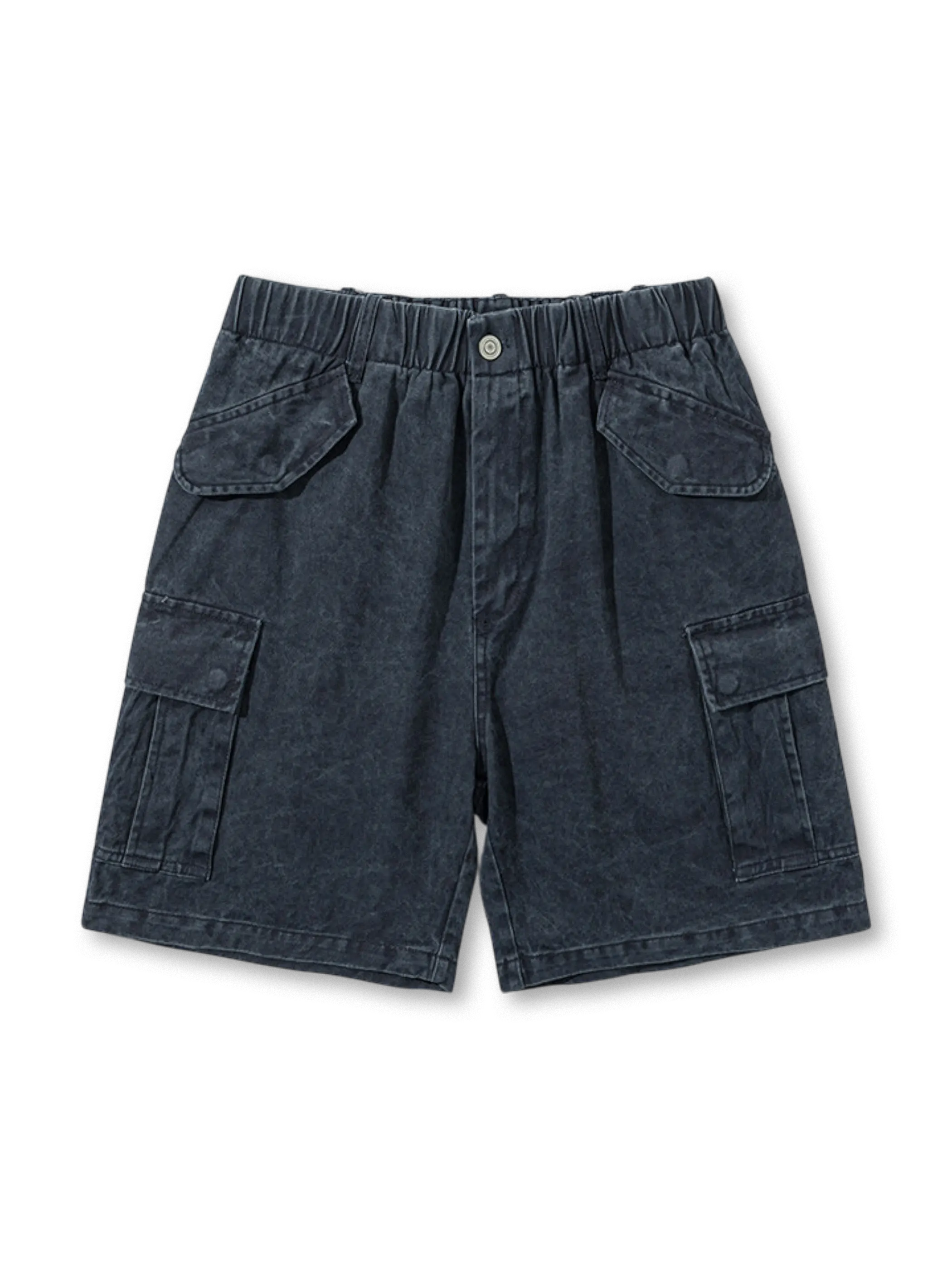 ウォッシュ加工コットンカジュアルショートパンツ