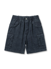ウォッシュ加工コットンカジュアルショートパンツ