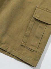 ウォッシュ加工コットンカジュアルショートパンツ