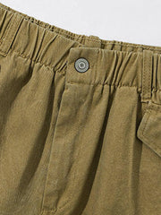 ウォッシュ加工コットンカジュアルショートパンツ