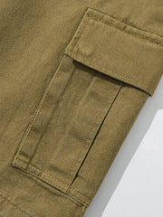 ウォッシュ加工コットンカジュアルショートパンツ