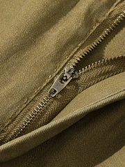 ウォッシュ加工コットンカジュアルショートパンツ