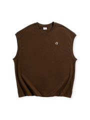 製品画像:ノースリーブ・ラウンドネック 刺繍Tシャツ全体正面展示