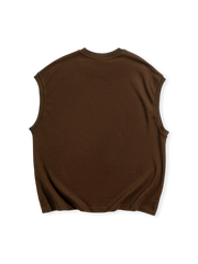 ノースリーブ・ラウンドネック 刺繍Tシャツ