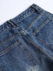 ヴィンテージパッチワークプリントデニムパンツ