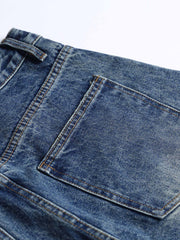 ヴィンテージパッチワークプリントデニムパンツ