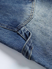 ヴィンテージパッチワークプリントデニムパンツ