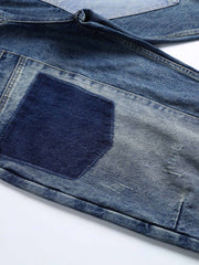 ヴィンテージパッチワークプリントデニムパンツ