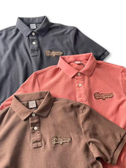 ヴィンテージウォッシュ刺繍ポロシャツ