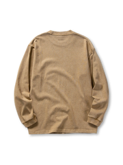 胸ポケット付き長袖Tシャツ、リブ仕様の袖口