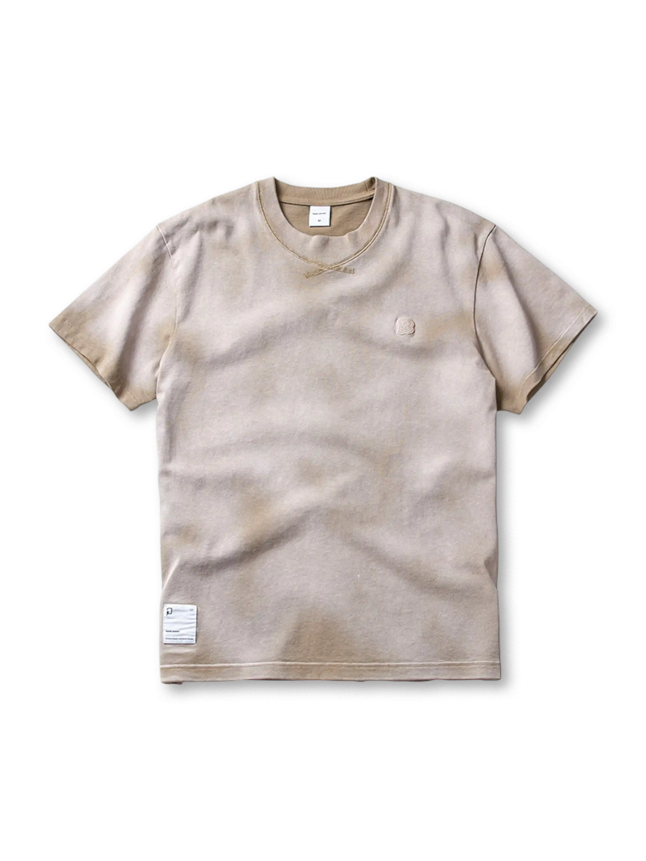 ガーメントダイ加工により独特な色ムラが出たミディアムライトTシャツの正面