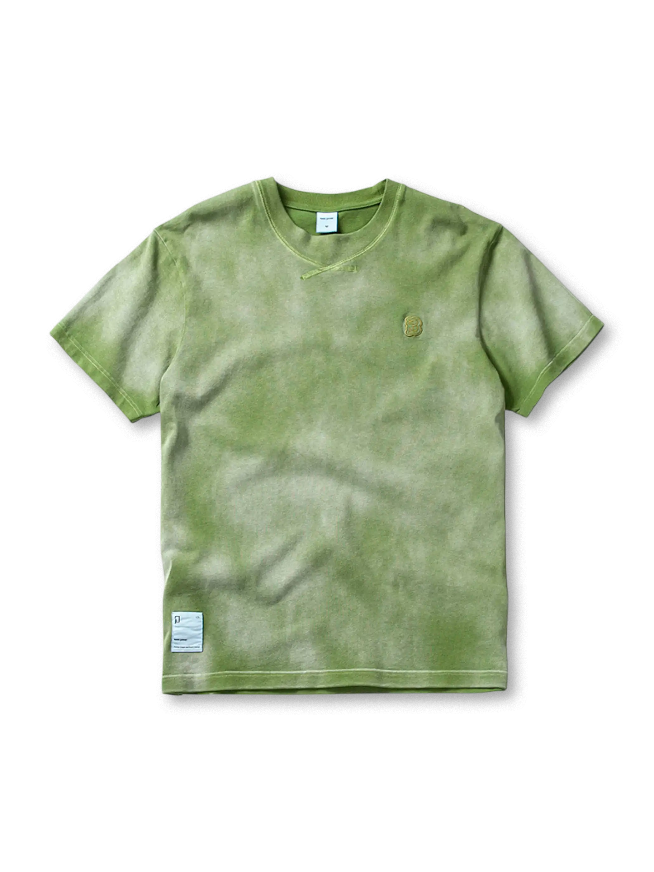 ガーメントダイ加工により独特な色ムラが出たミディアムライトTシャツの正面