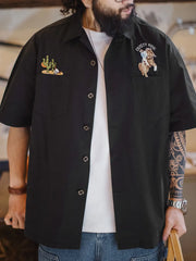 ウエスタン刺繍オーバーサイズオープンカラーシャツ