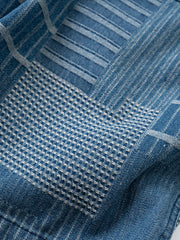 マドラスチェックパッチワークデニムショーツ