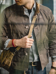 スタンドカラー ワックスドキャンバス ジャケット