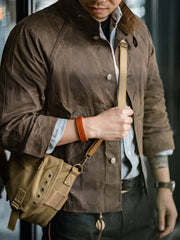 スタンドカラー ワックスドキャンバス ジャケット