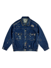 インディアンヴィンテージサンダーバード刺繍デニムジャケット
