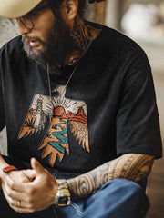 ネイティブアメリカン サンダーバード刺繍Tシャツ