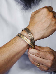 ナバホトーテム 半環式ホワイトブラスレット