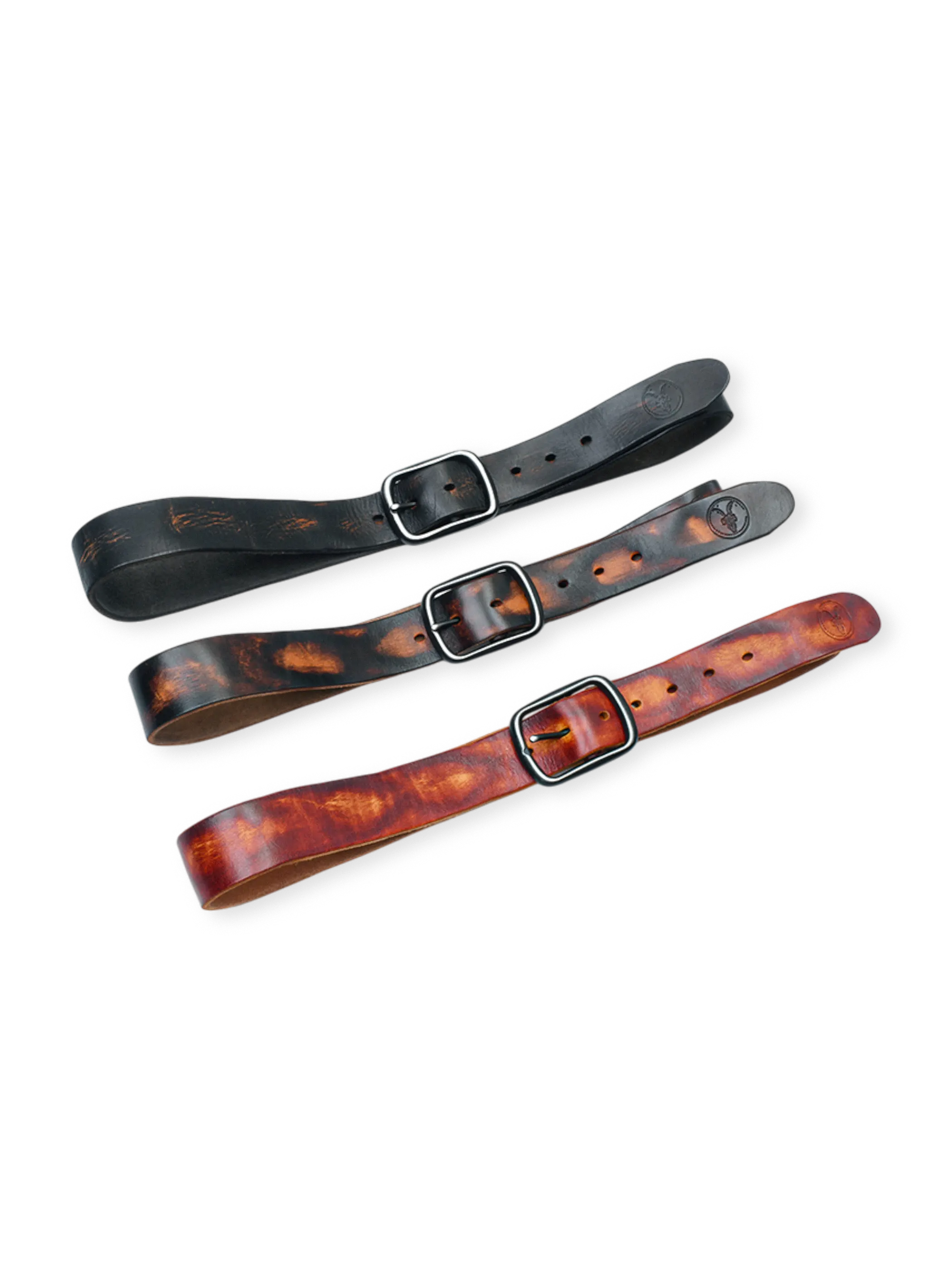 スナップバックルとウォッシュ加工ディテールの特写