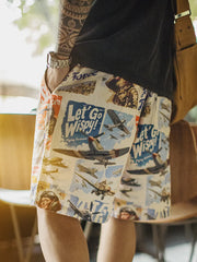 ヴィンテージフライトログ総柄ショーツ