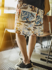 ヴィンテージフライトログ総柄ショーツ