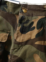 カモフラージュ 多口ポケット ワークパンツ
