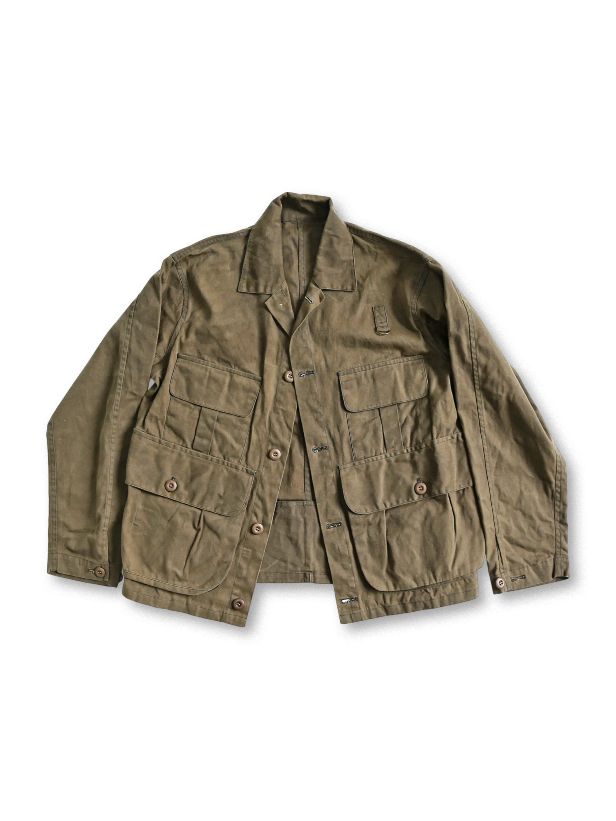 ワックスコットンジャケット、複数ポケット付き