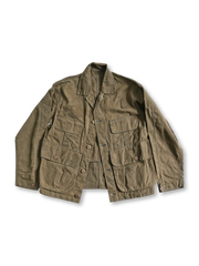 ワックスコットンジャケット、複数ポケット付き