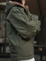 シープボアキャンバス フーデッドジャケット