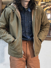 シープボアキャンバス フーデッドジャケット