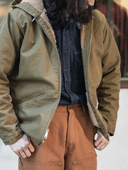 シープボアキャンバス フーデッドジャケット