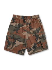 ミリタリーカモ柄カーゴショーツ正面ビュー