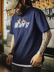 NAVYピンナップ刺繍Tシャツ