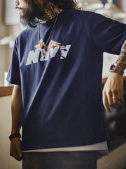 NAVYピンナップ刺繍Tシャツ