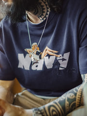 NAVYピンナップ刺繍Tシャツ